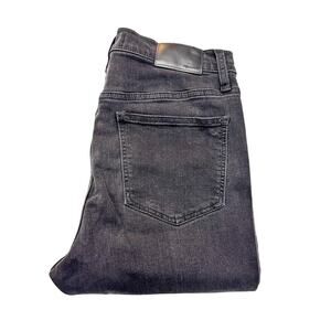 Madewell 10" High-Rise Skinny Denim Jeans Button Front Charcoal Black Size 26